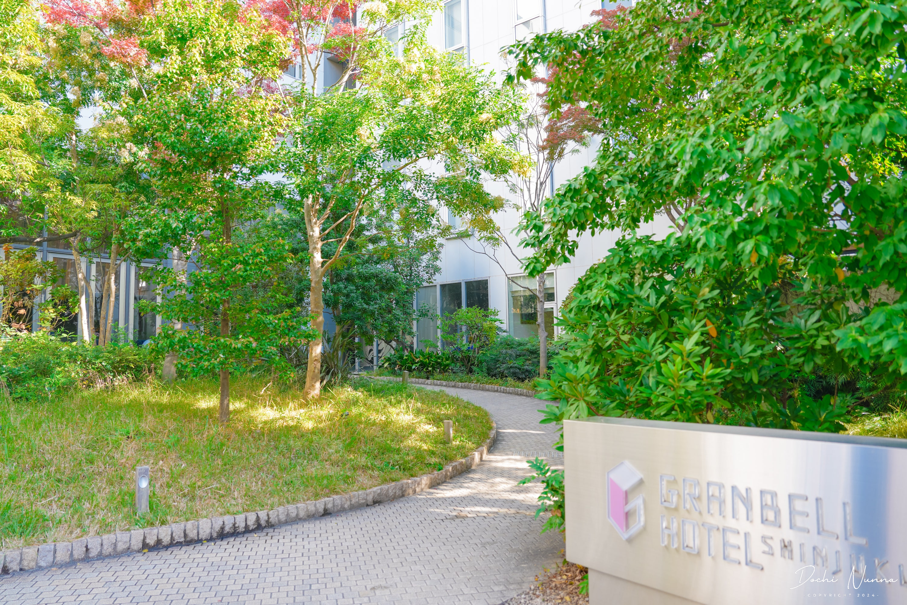 The stylish lobby of the Shinjuku Granbell Hotel