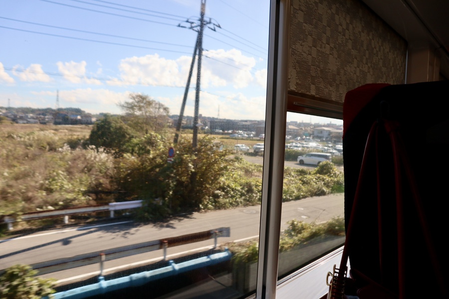 Inside the comfortable Narita Express train