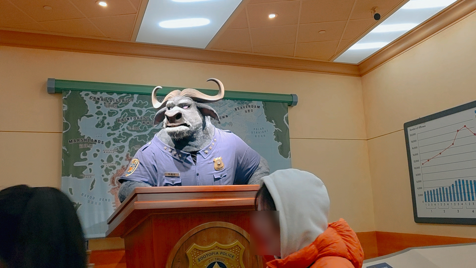 ズートピアのアトラクションの待ち列