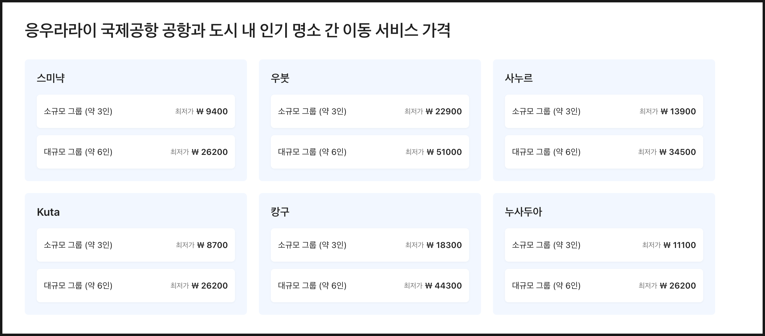 Klook Price List
