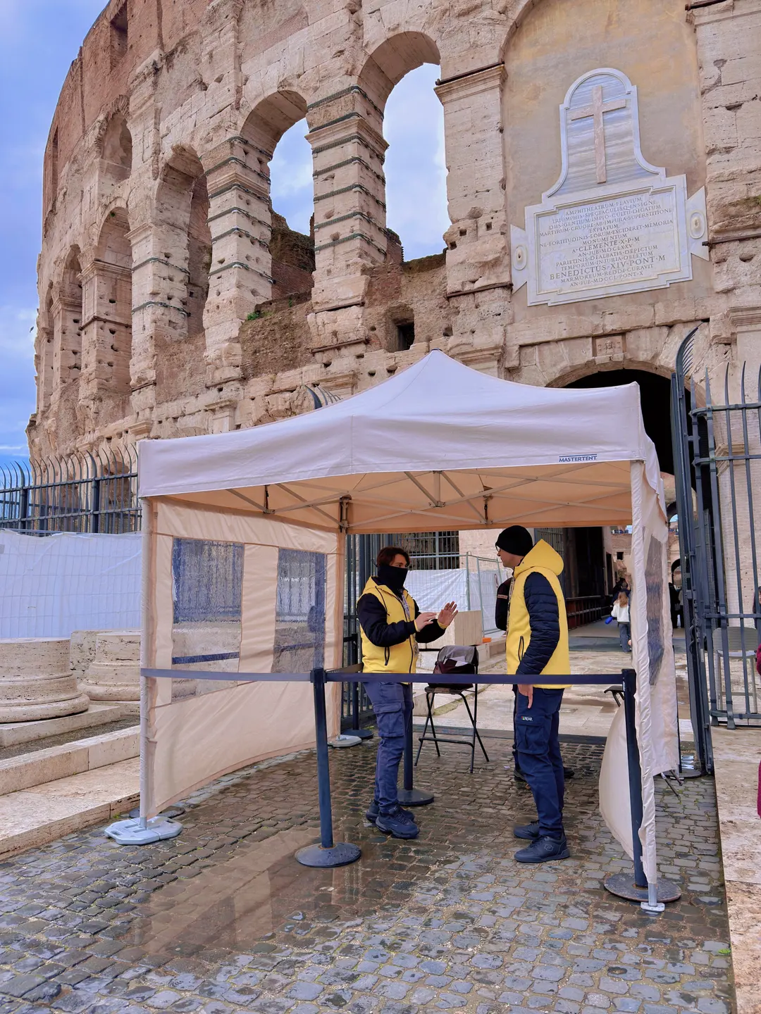Waiting area inside the Colosseum