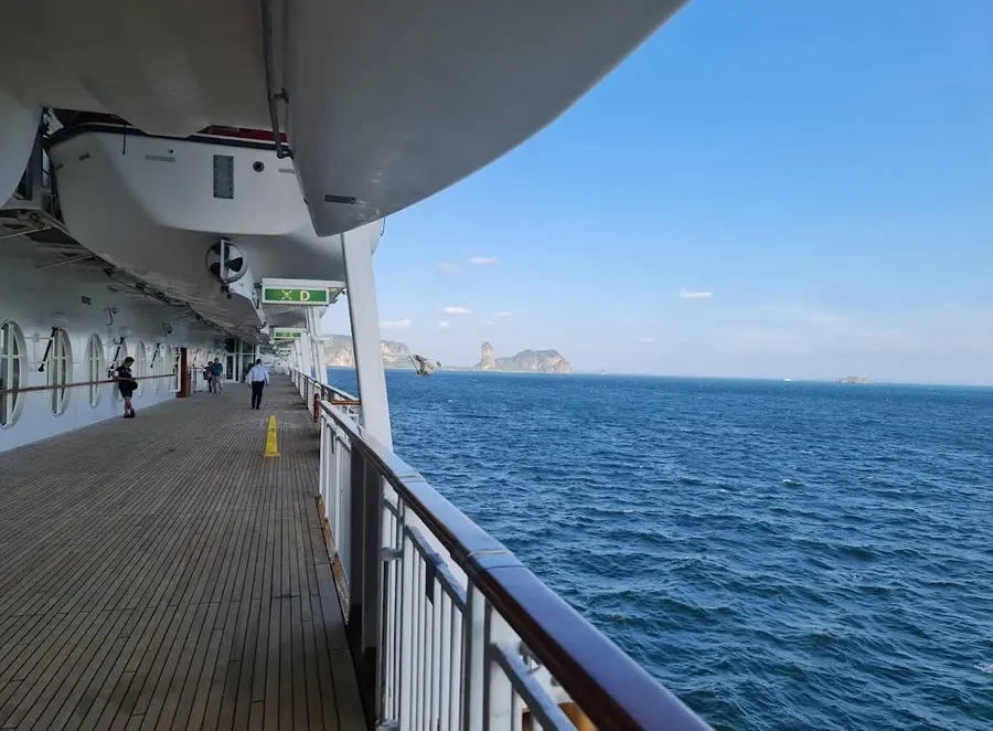 Scenic view of islands from a boat in Thailand