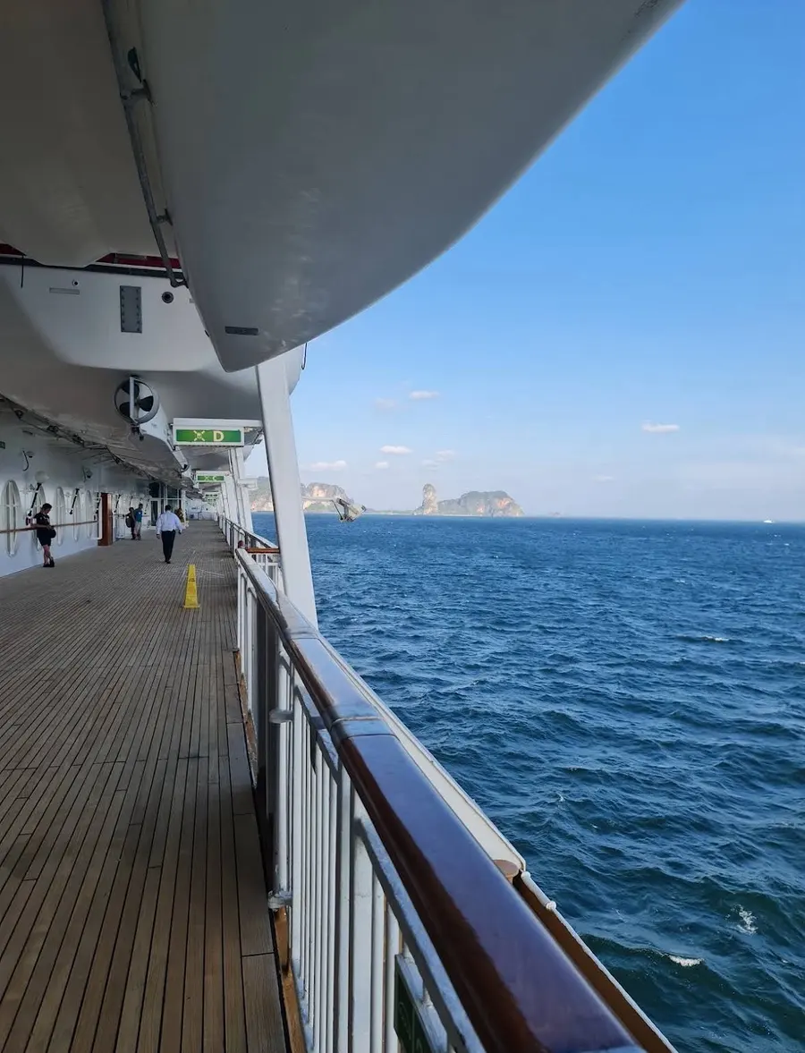 Ferry boat arriving at a pier in Thailand