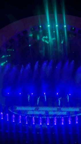 Acrobatic trampoline show