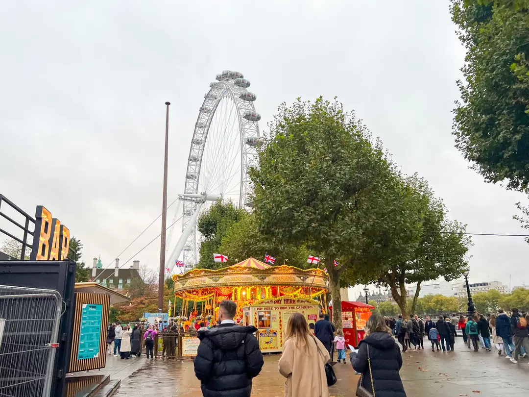 The London Eye overlooking the Thames