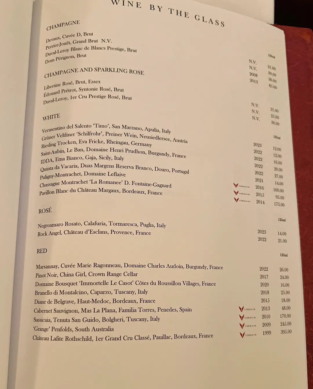Champagne selection