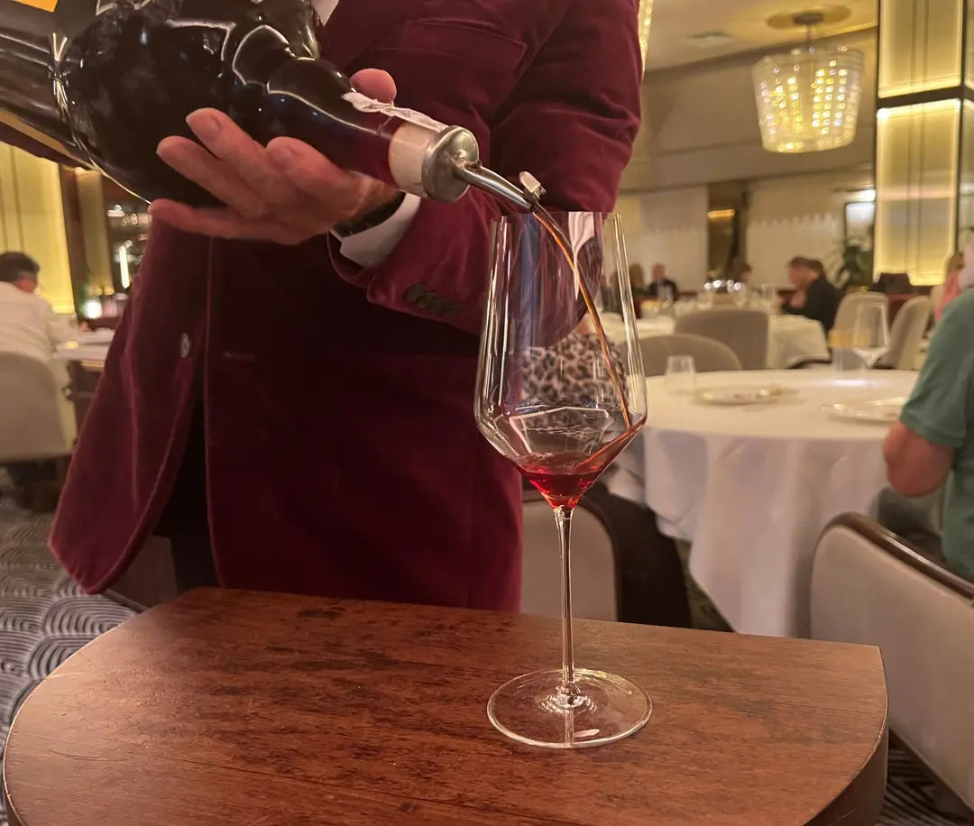 Pouring Port wine