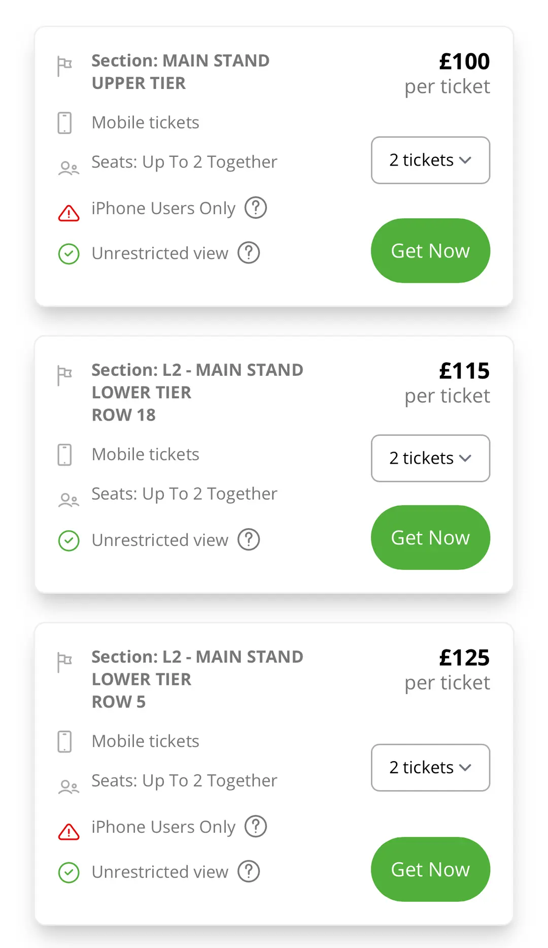 Seating Map Selection