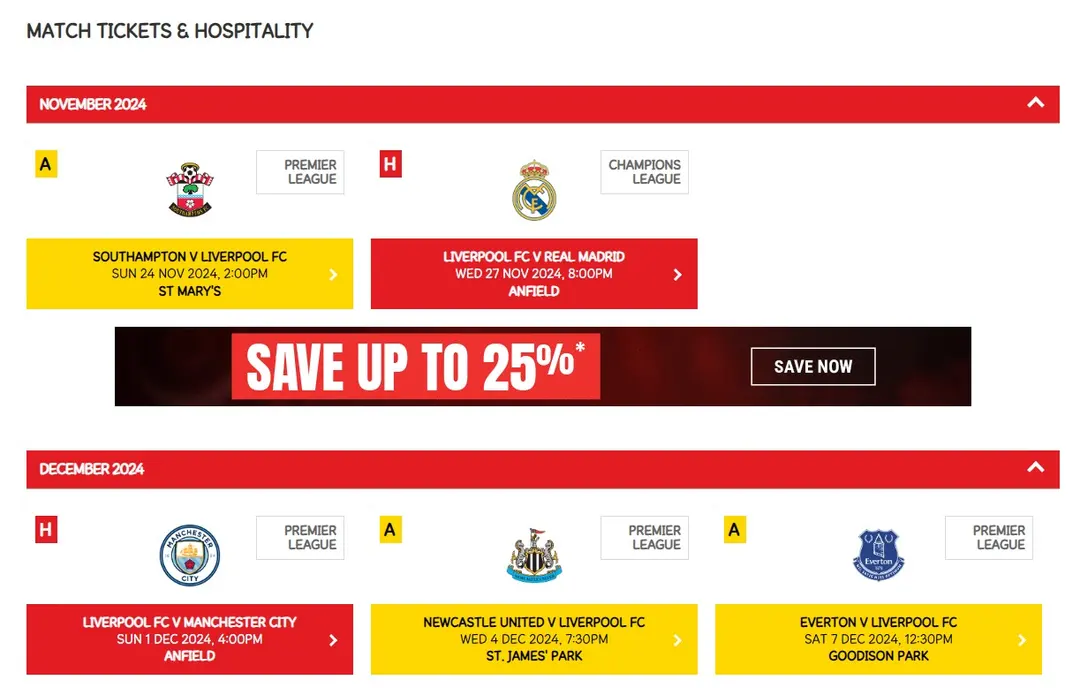 Official Tickets Availability Page