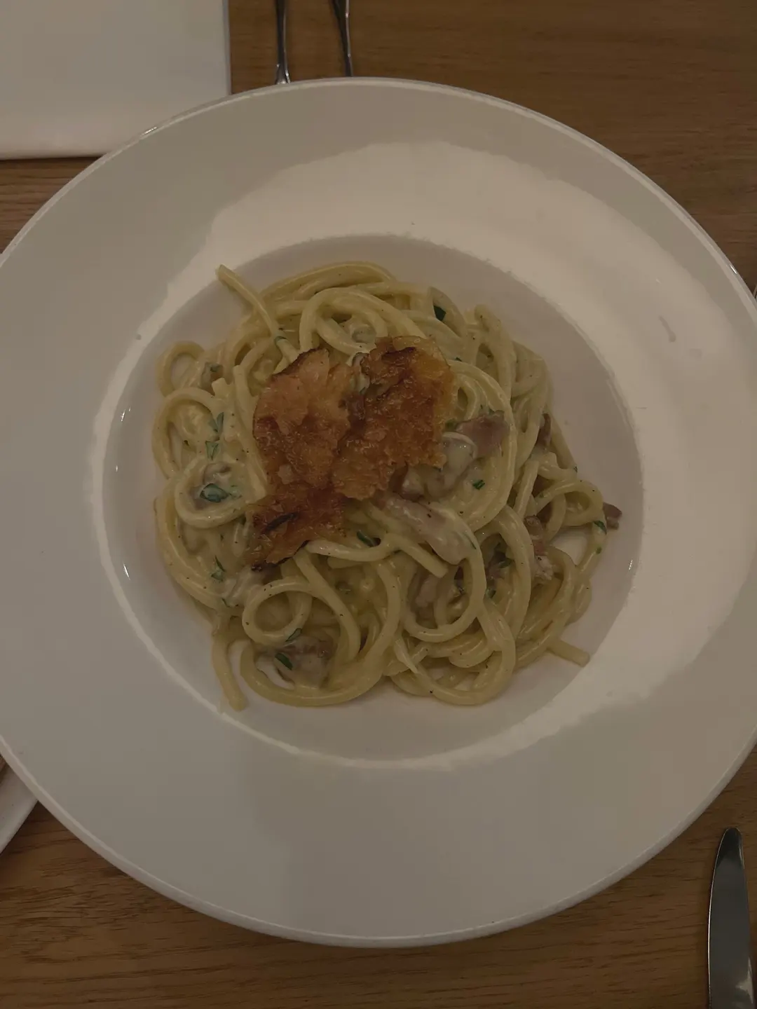 注文したパスタ