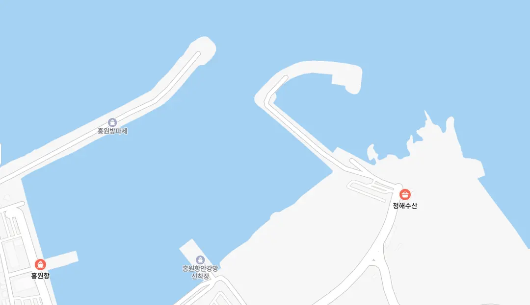 Hongwon Port harbor area