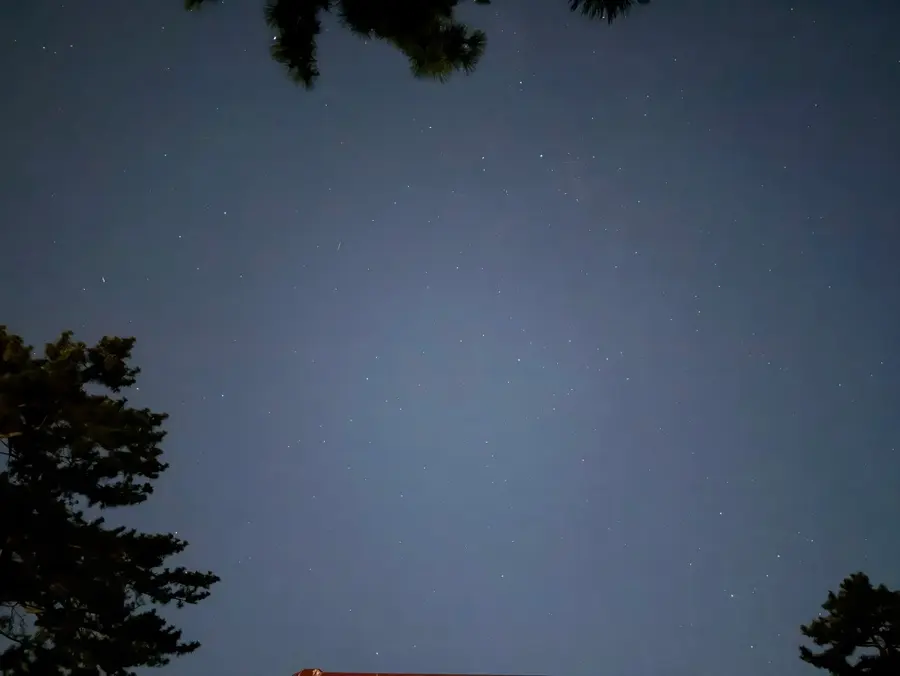 Starry night sky over Biin Beach