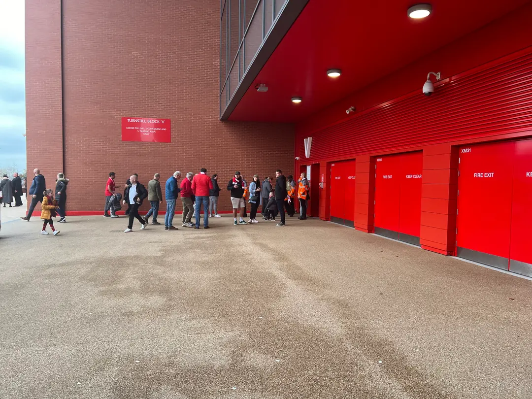 Entering Anfield stadium