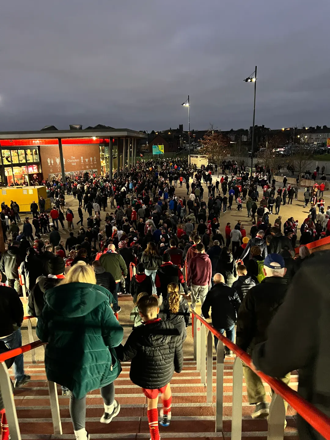 Crowds leaving Anfield