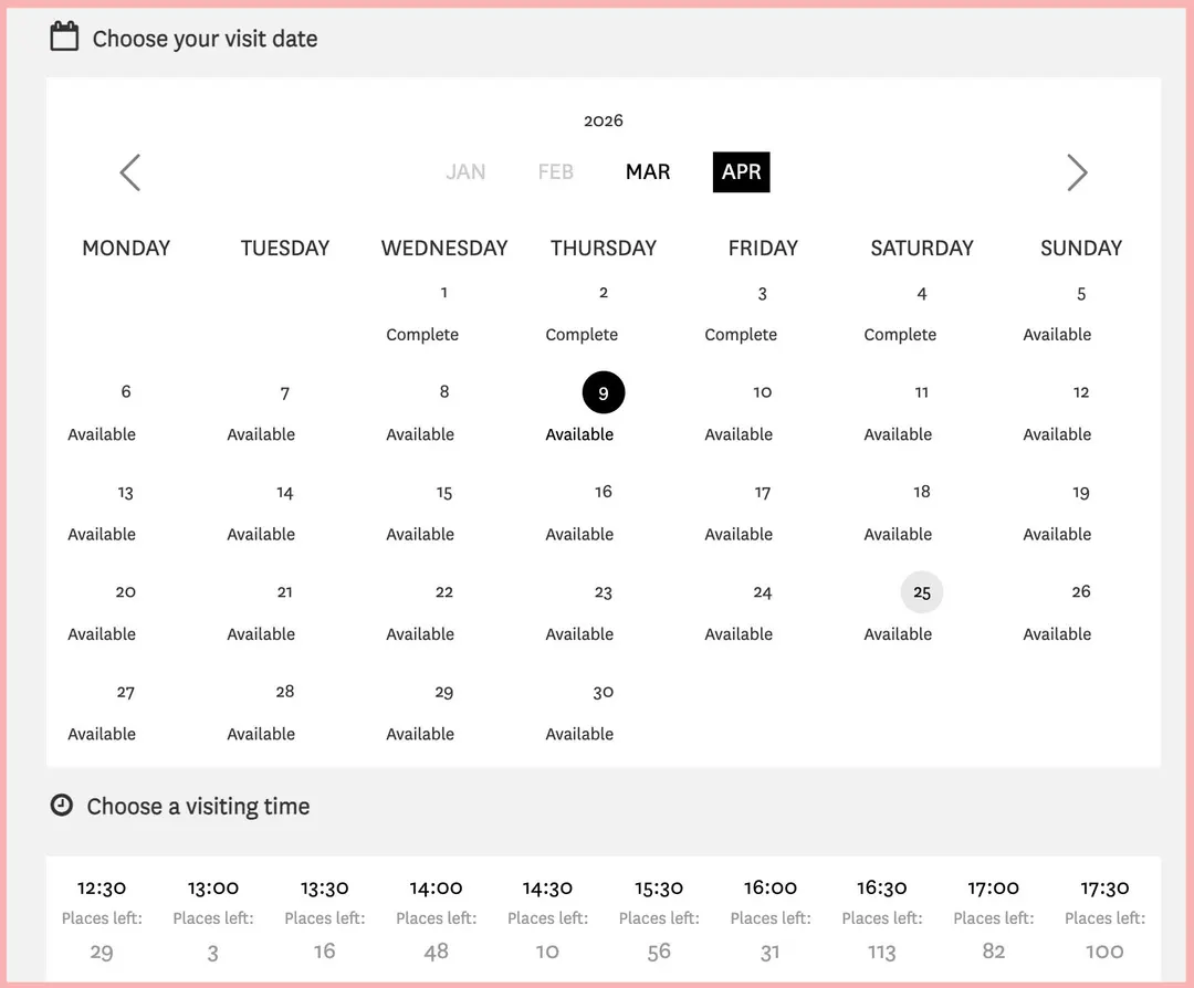 Date and Time Selection