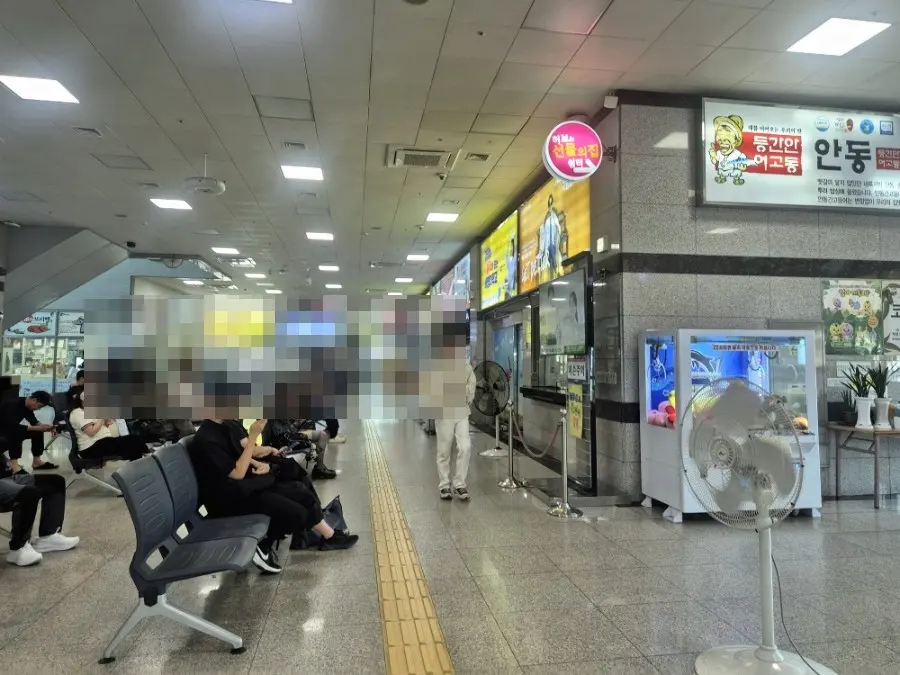 Small souvenir and clothing shop inside Andong Bus Terminal