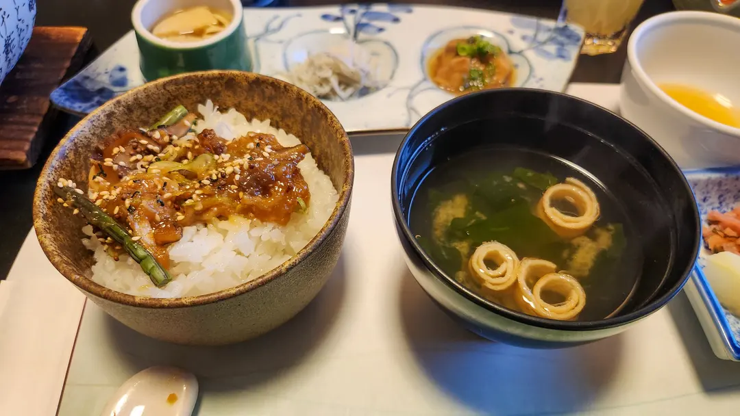 Rice mixed with Hoba Miso