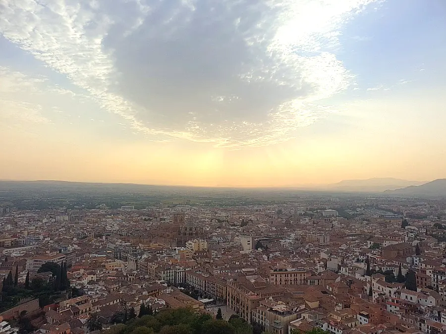Sunset view of the Alhambra Palace