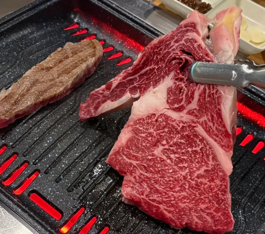 Perfectly grilled Hanwoo beef