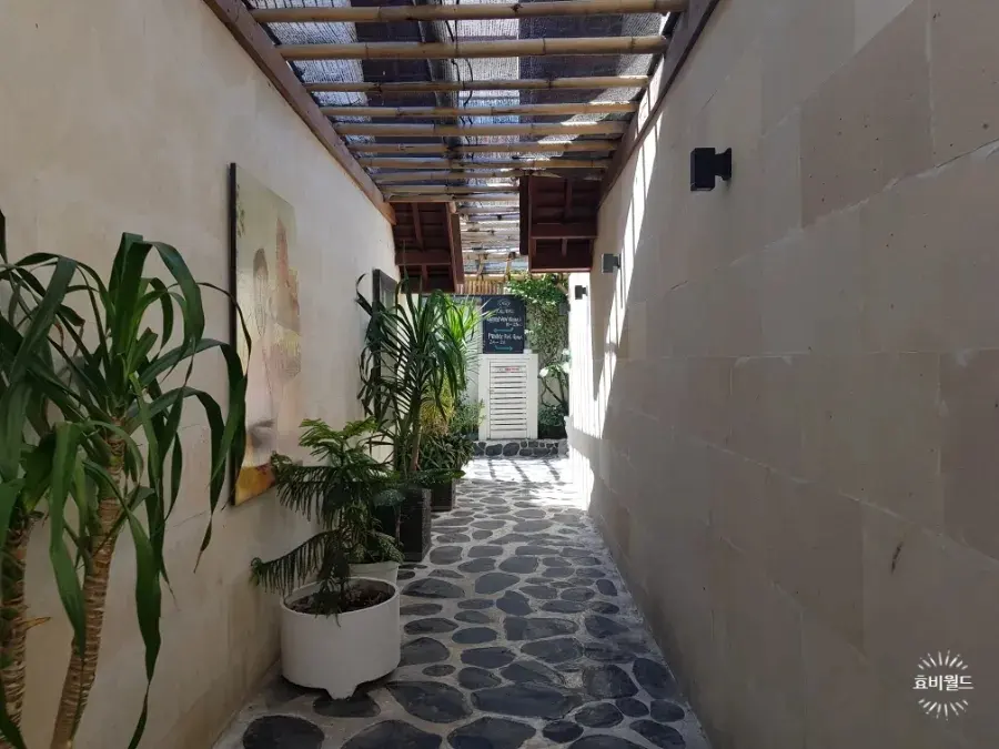 Lush resort gardens
