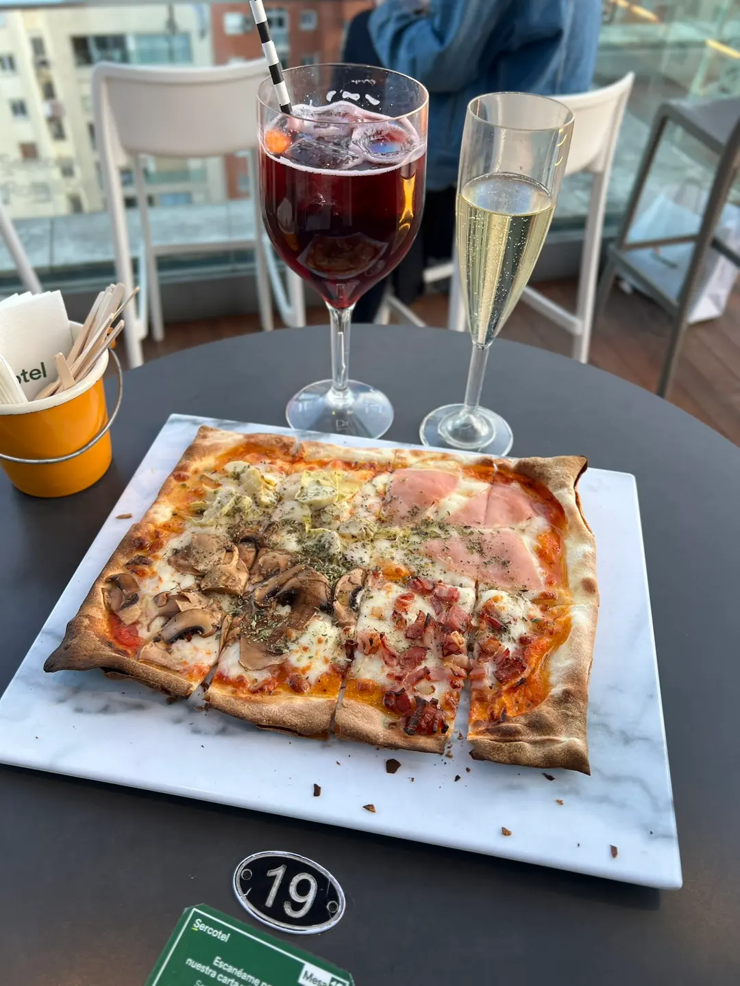 Sangria and wine at Sercotel Rosellon Rooftop