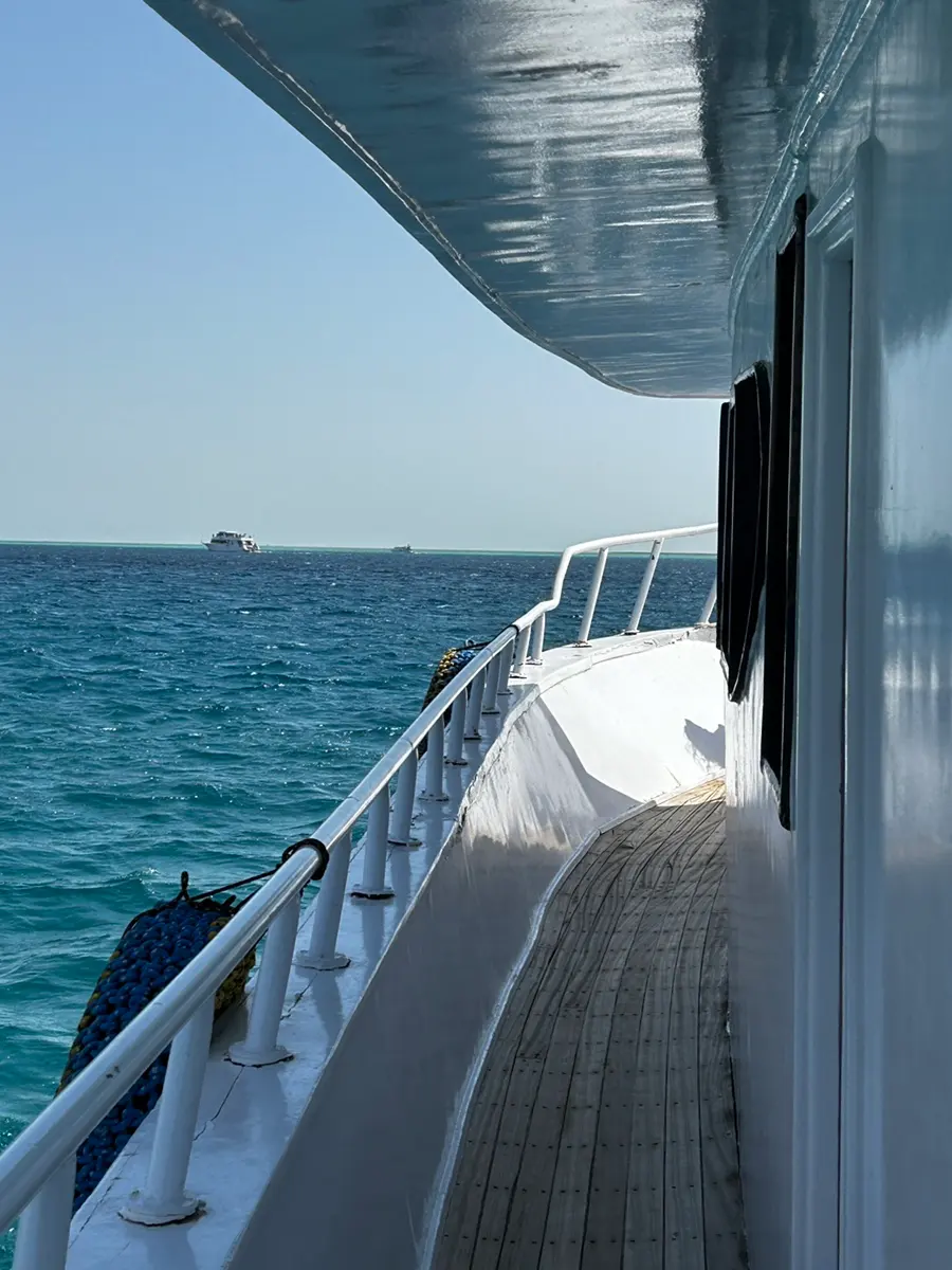 Interior of the boat with drinks station
