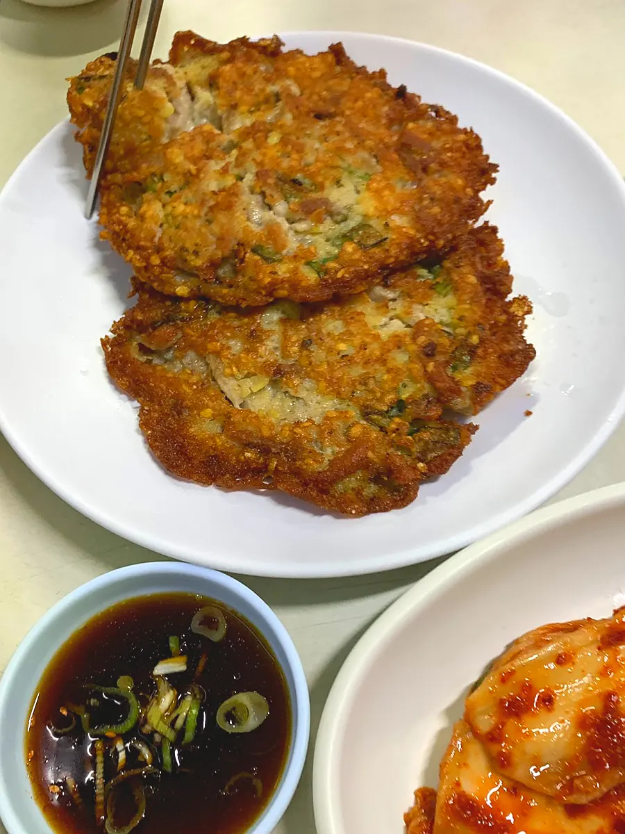 緑豆チヂミのアップ