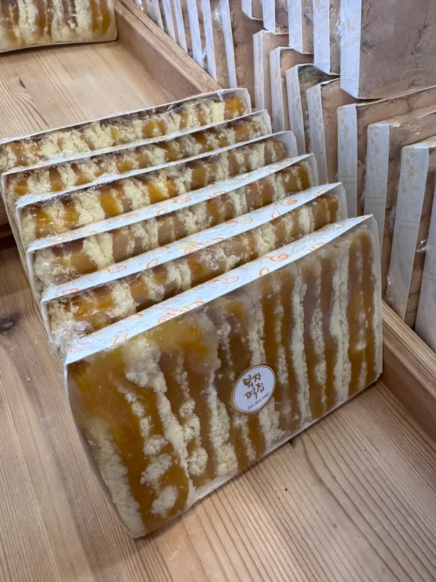 Traditional Korean rice cakes on display