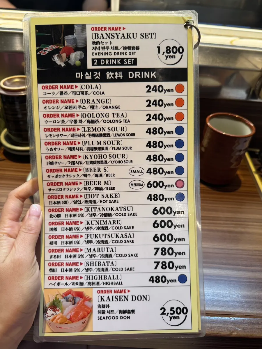 お寿司メニュー