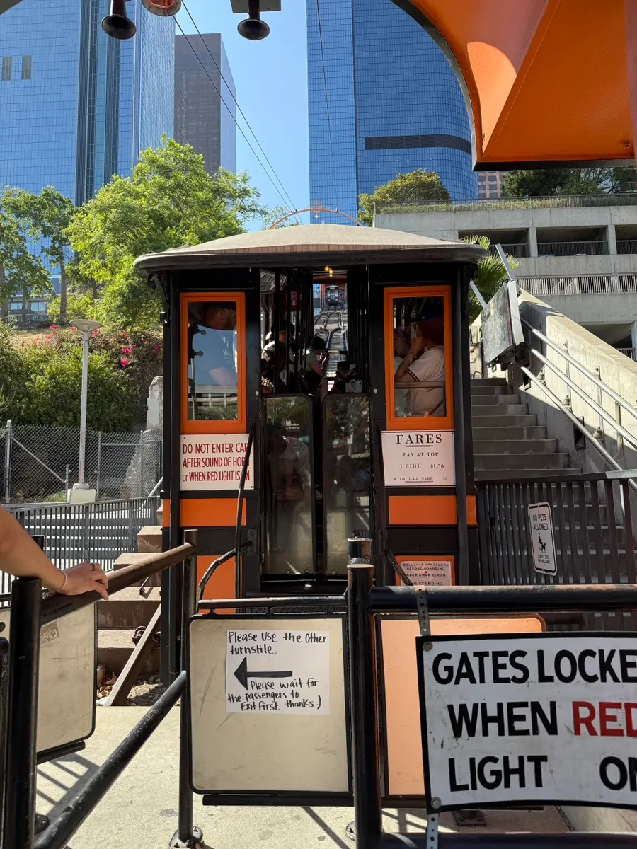 Angels Flight tracks looking down