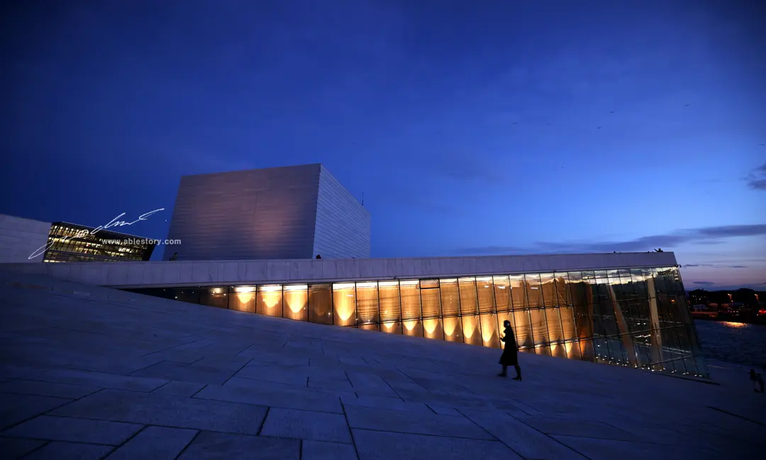 Oslo Opera House day and night