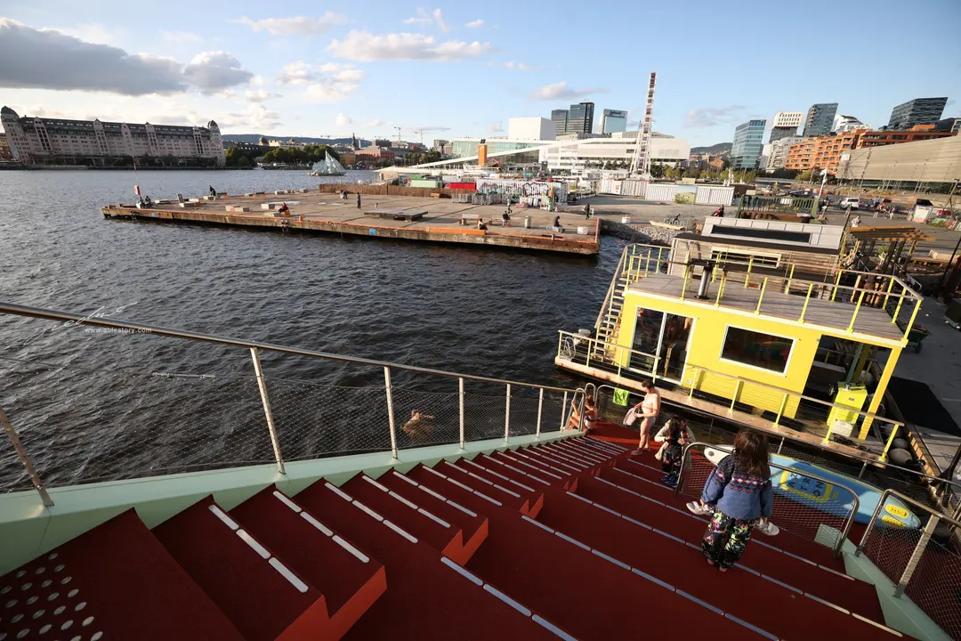 Floating saunas on the Oslo Fjord