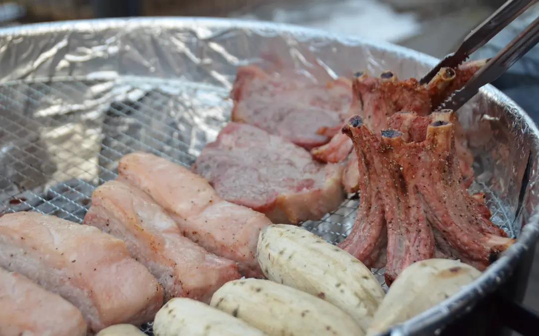 Preparing the BBQ charcoal