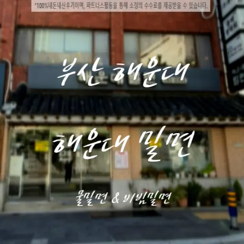 해운대 밀면 웨이팅 맛집 추천 | 나만 알고싶은 숨은 맛집 솔직후기 물밀면 & 비빔밀면 & 만두