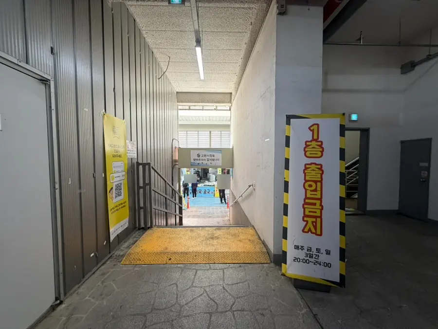 Connecting pathway leading directly into the market