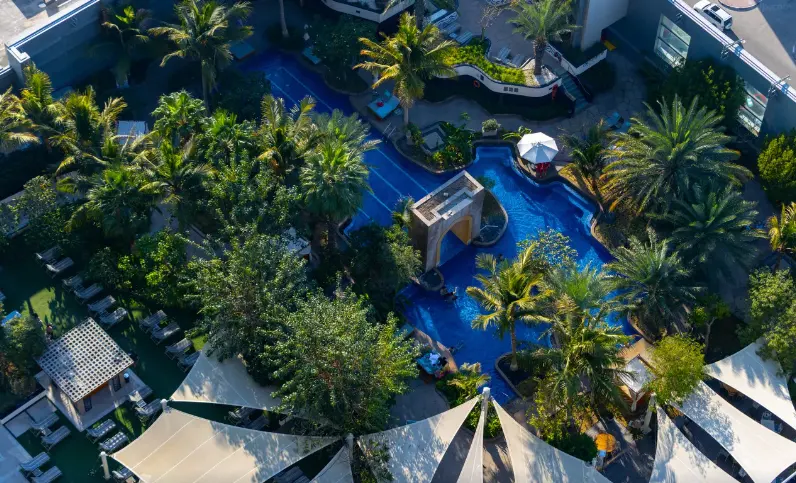 The pool area we were too busy to use. It looks great. Source: Trip.com