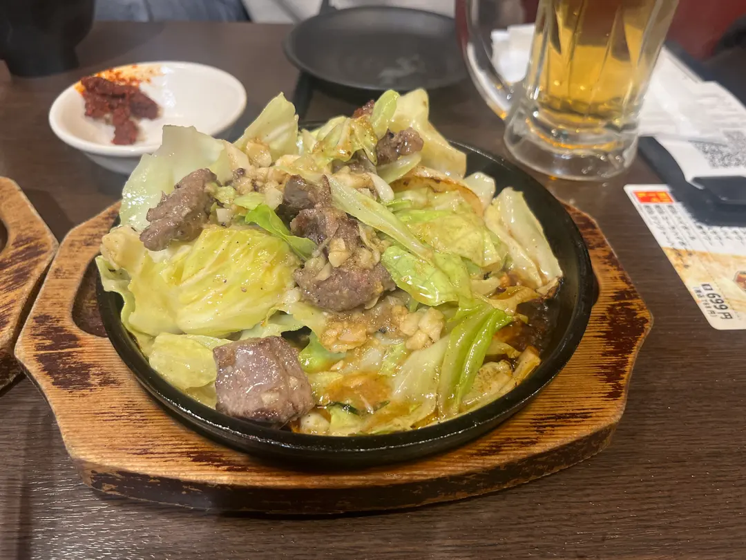 博多風の鉄板肉炒め