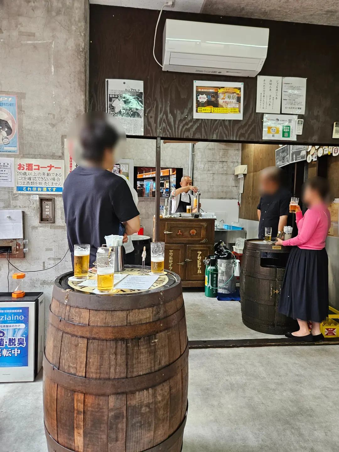 Cozy interior of the beer stand
