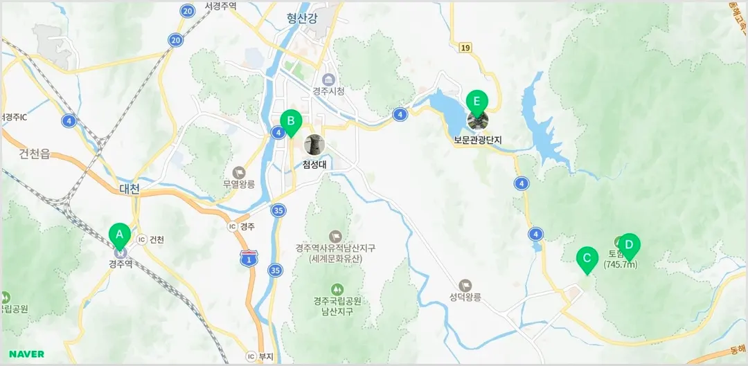 慶州の地図