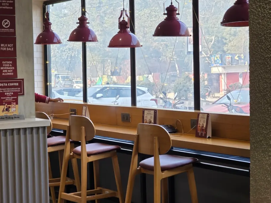 Seating area in Costa Coffee
