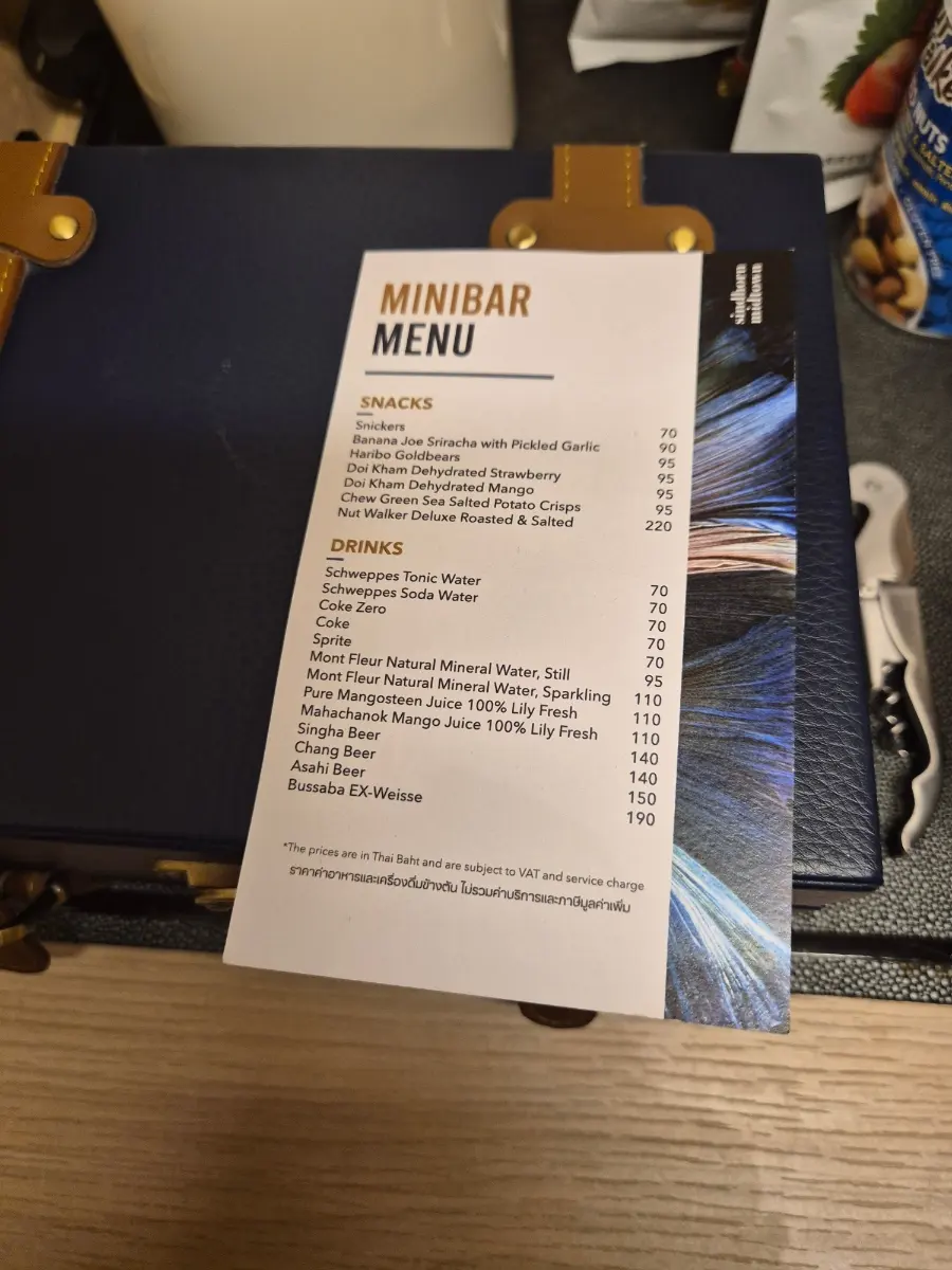 Mini Bar Contents