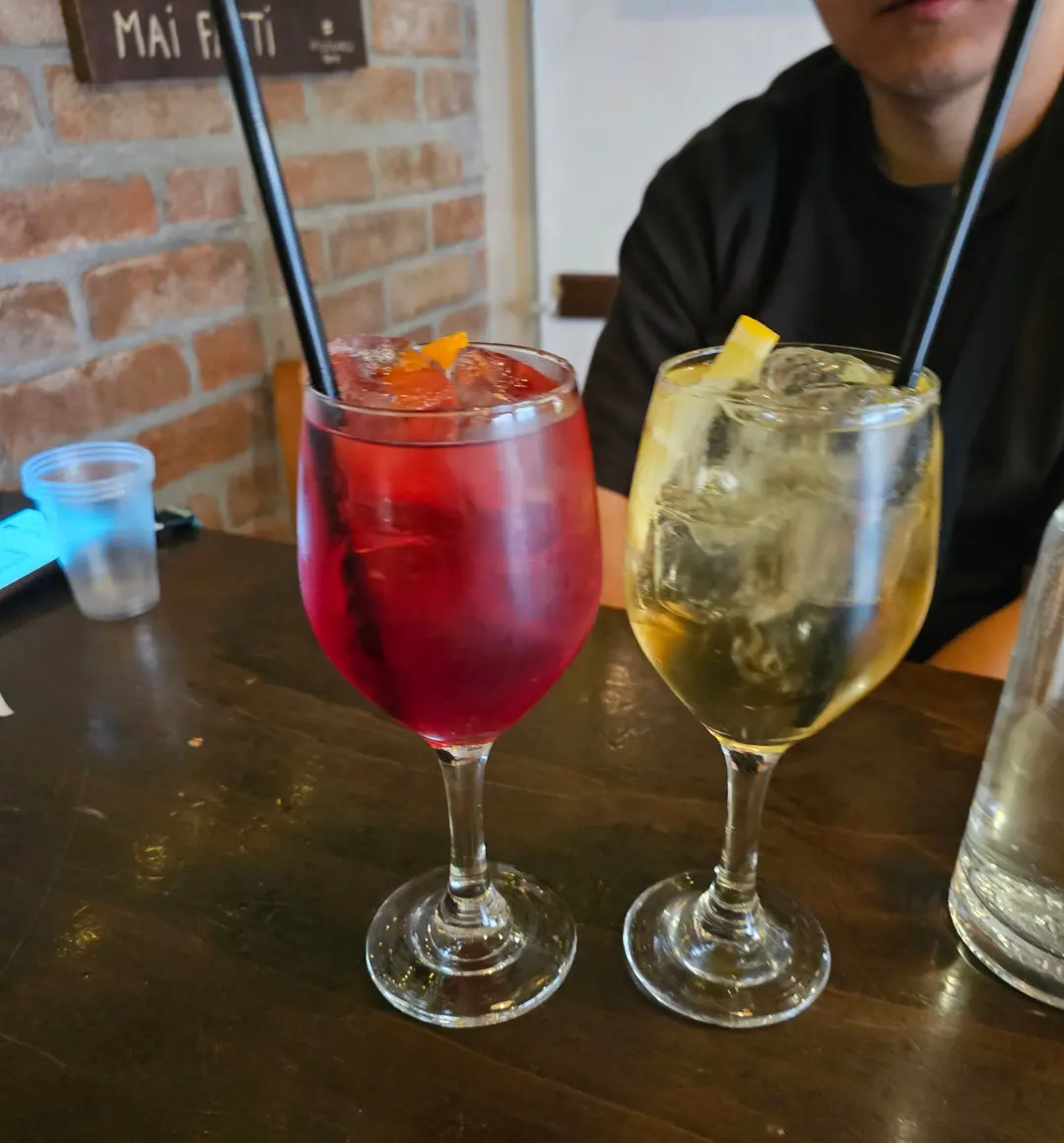 Spritz drinks on table