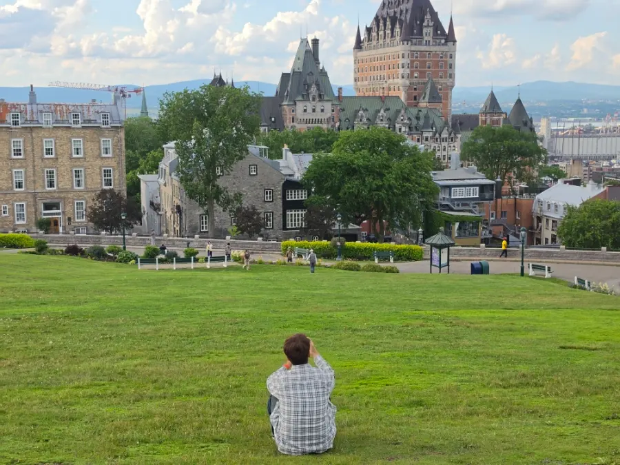 Sitting on the grass