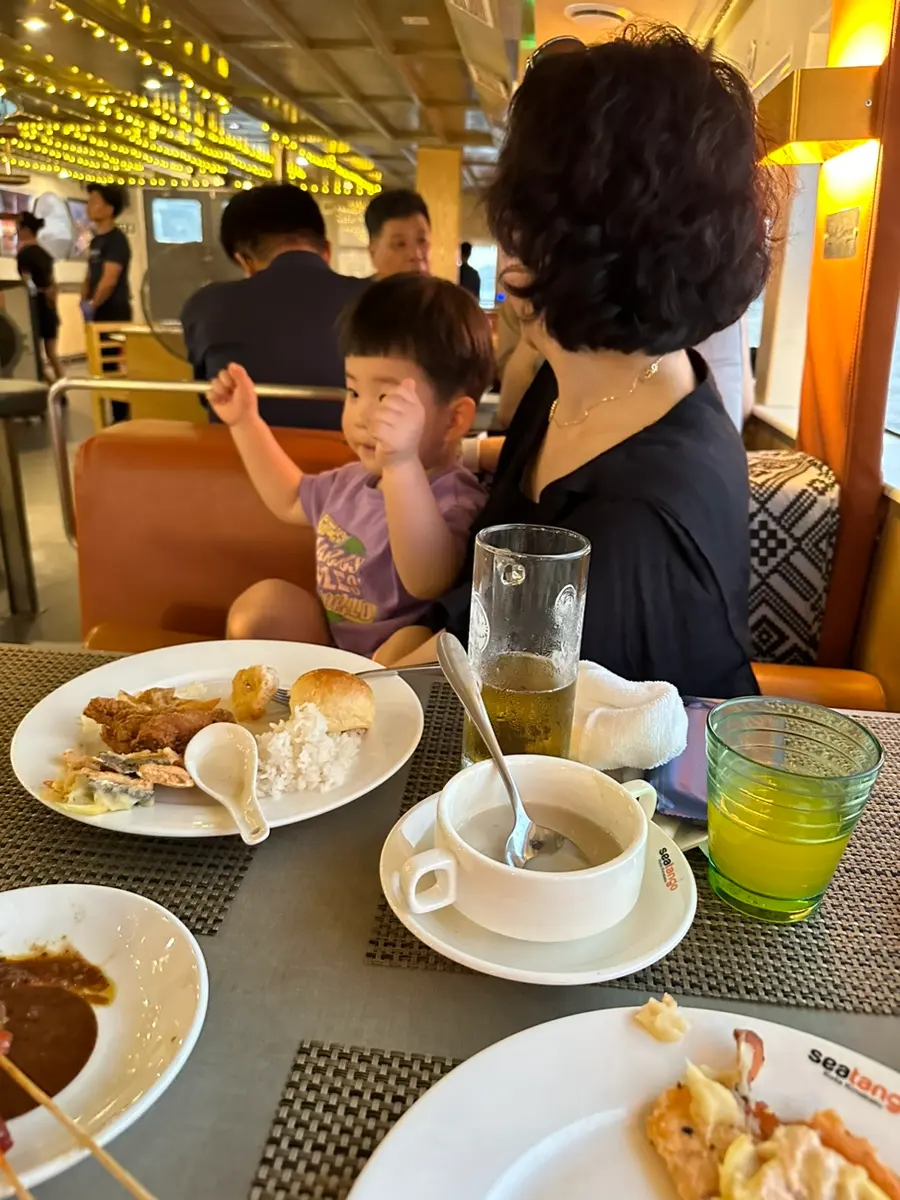 Toddler having fun