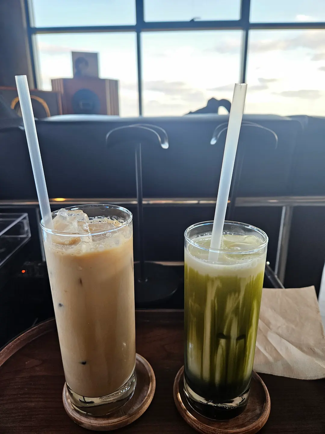 Rich Jeju Matcha Latte and coffee