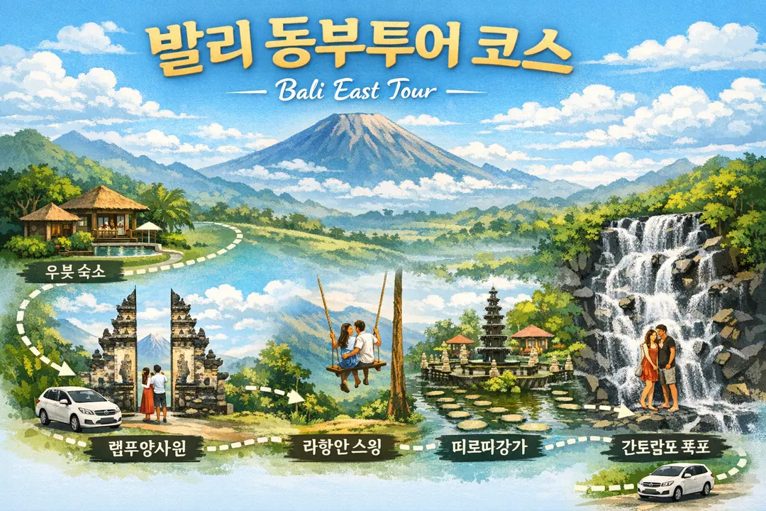 แผนที่และเส้นทางทัวร์บาหลีตะวันออก