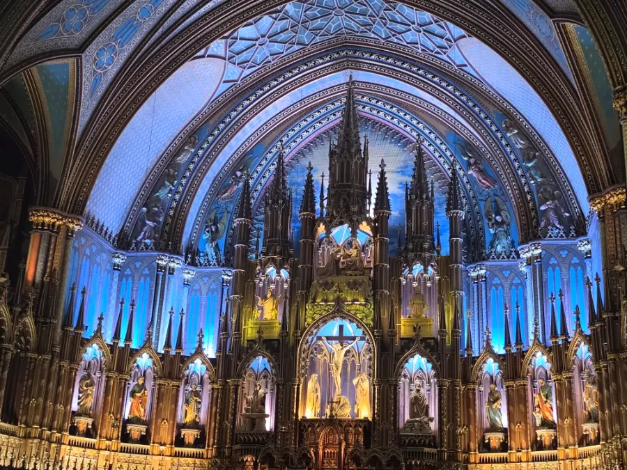 Interior of Notre Dame Montreal before Aura Show
