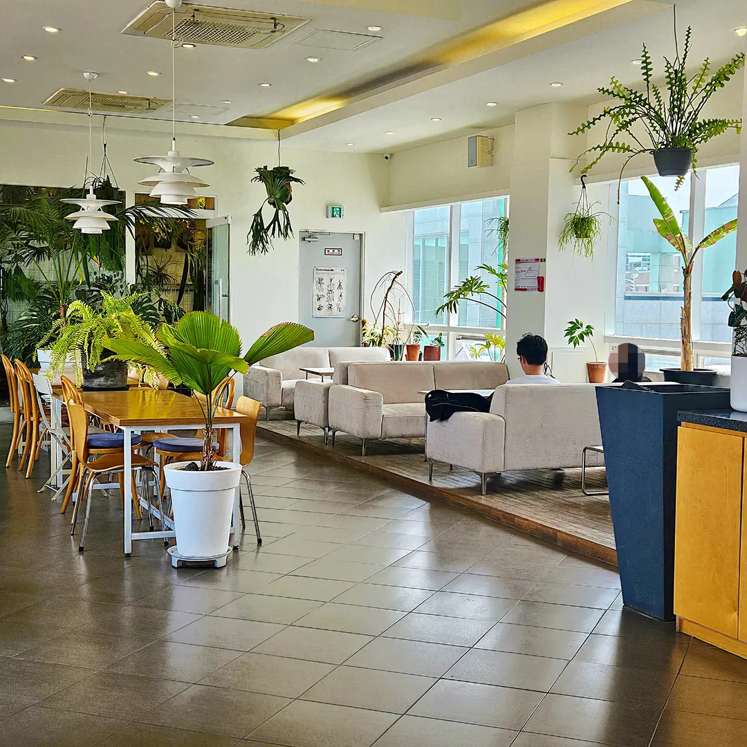 Spacious indoor seating