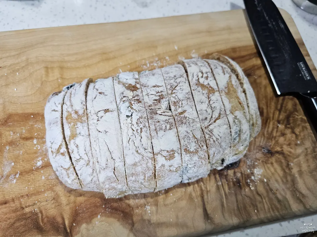 Close-up of Black Olive Ciabatta