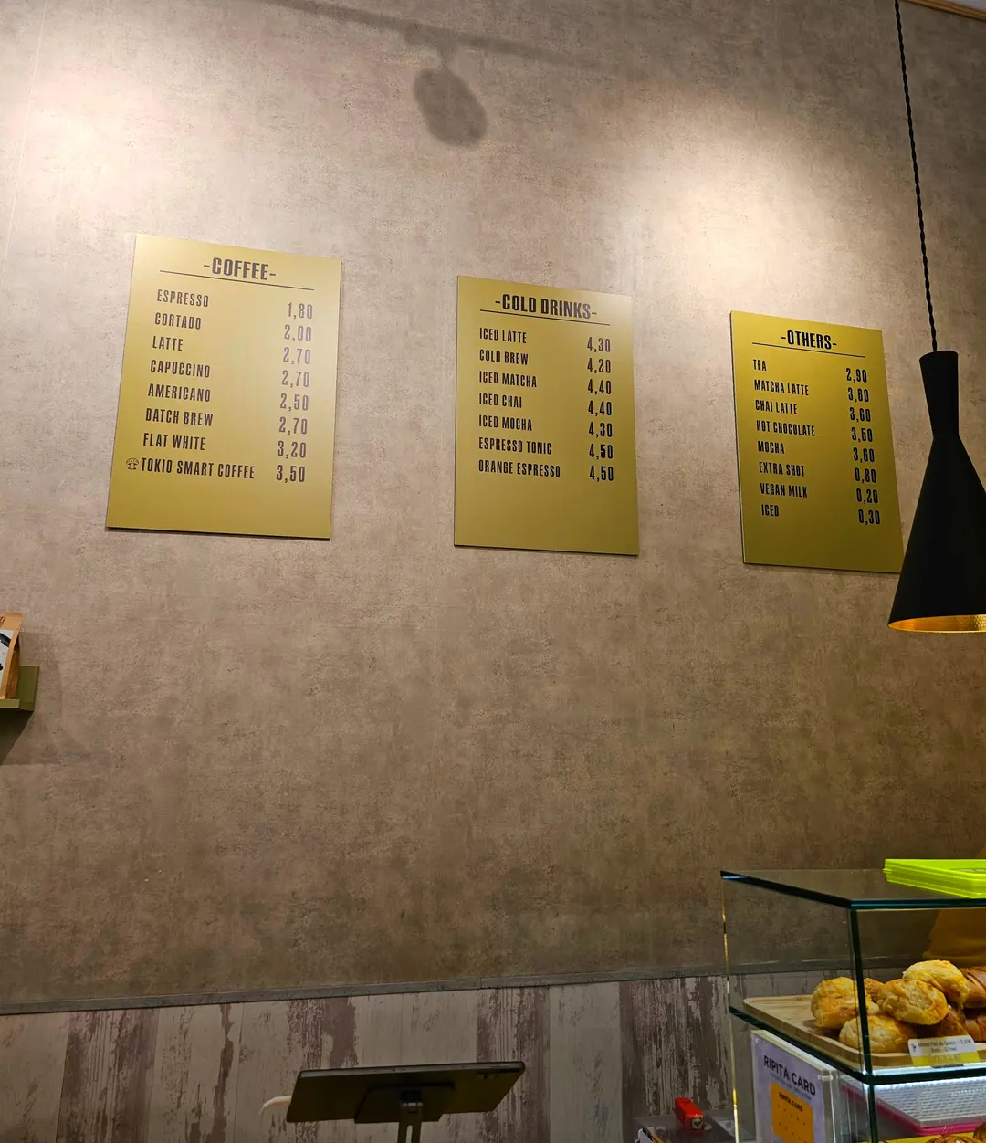 Ripa Coffee menu